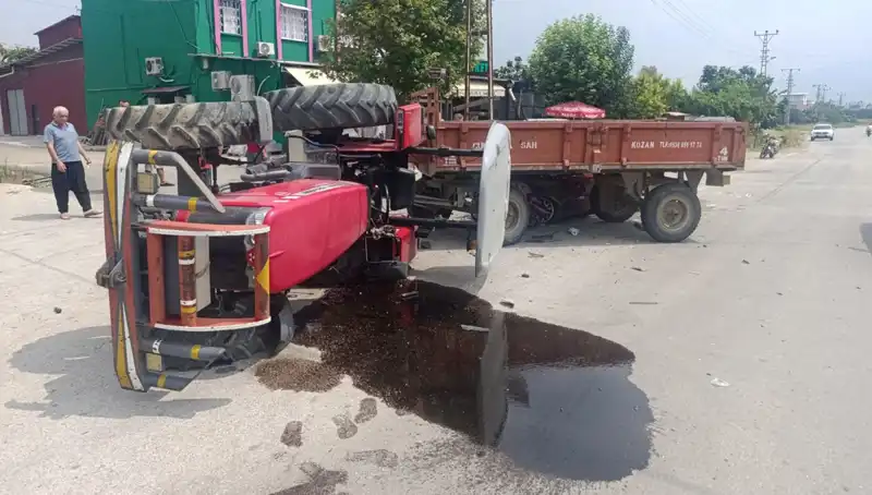 Otomobil-Traktör Çarpışması: İki Yaralı ve Devrilen Traktör Tanzimi